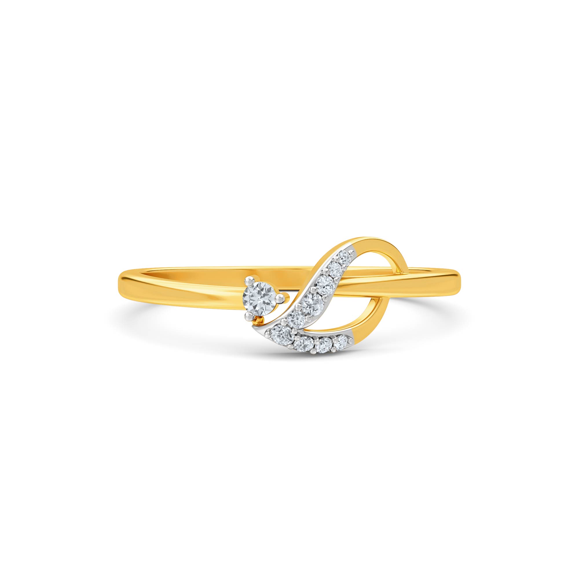 Create your Destiny 925 Silver Gold-Plated Diamond Ring — Silver / 12