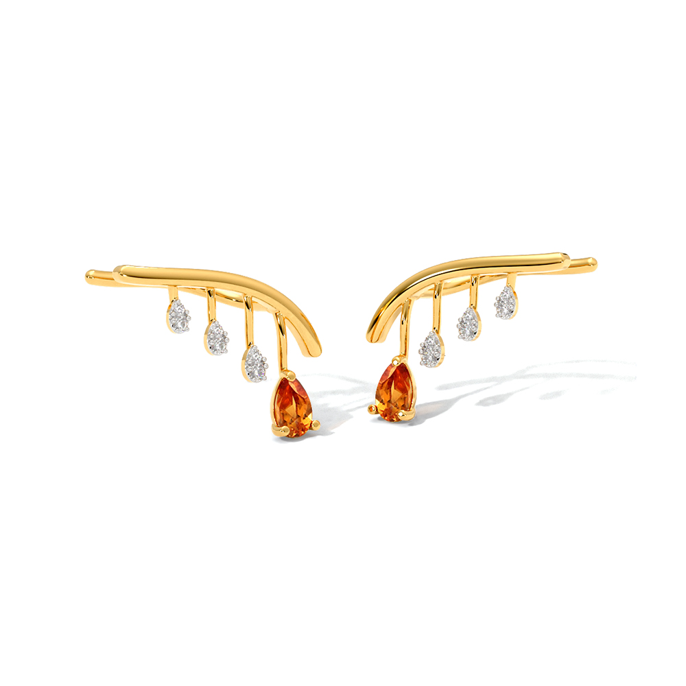 Droplets Gemstone Ear Cuffs — Rose Gold / 6.5 in