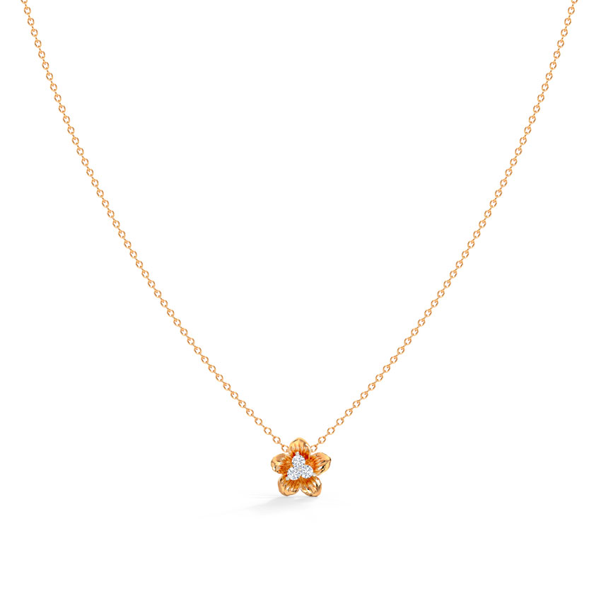 Cherry Bloom Diamond Necklace — Rose Gold / 16 in