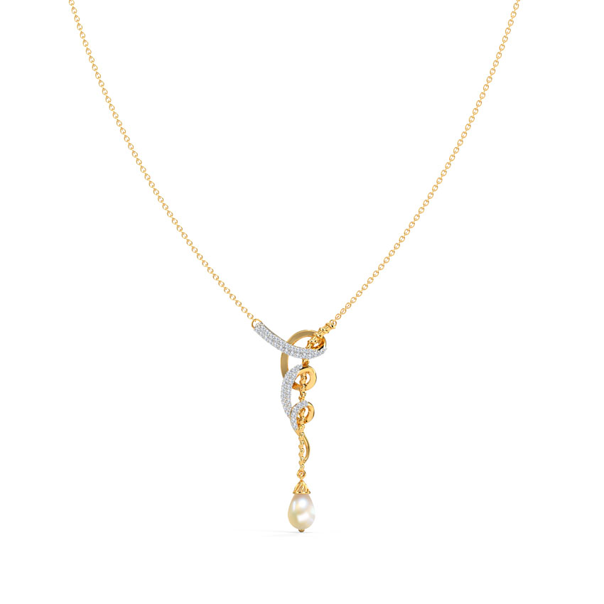 Curly Twist Pearl Necklace — Rose Gold / 16 in
