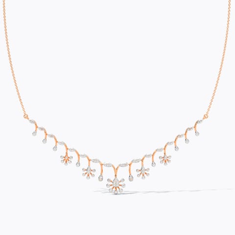 Auric Spark Diamond Necklace — Rose Gold / 16 in