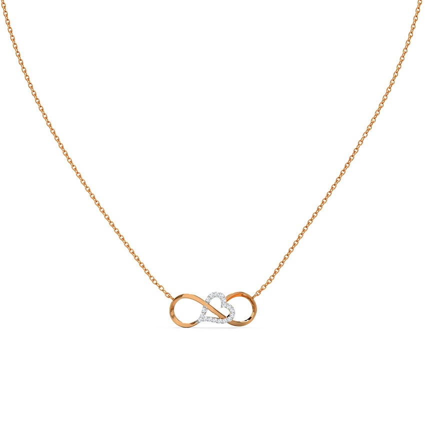 Boundless Love Infinity Diamond Necklace — Rose Gold / 18 in