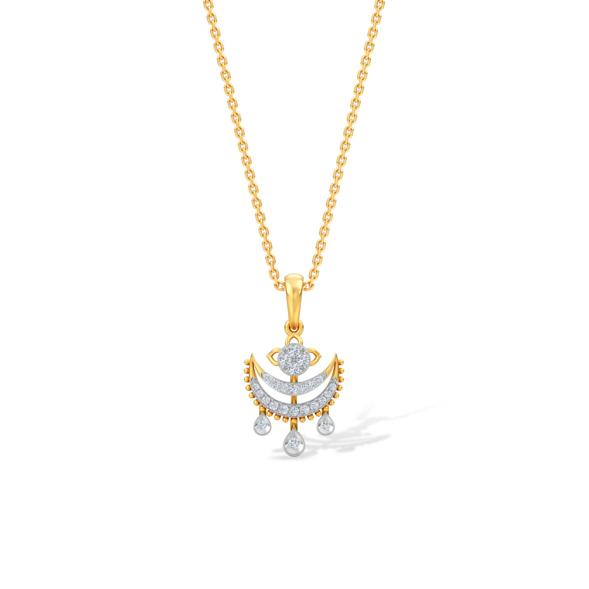 Celestial Arc Diamond Pendant — Rose Gold