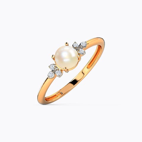 Candy Glow Pearl Diamond Ring — Rose Gold / 12