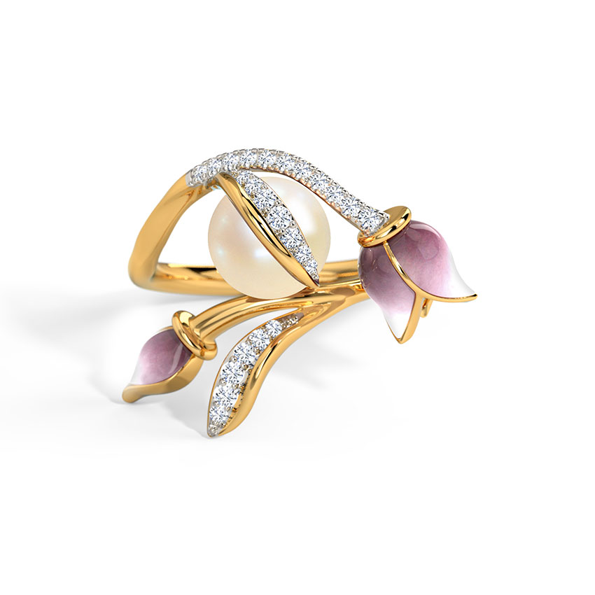 Astoria Tulip Pearl Ring — Rose Gold / 12