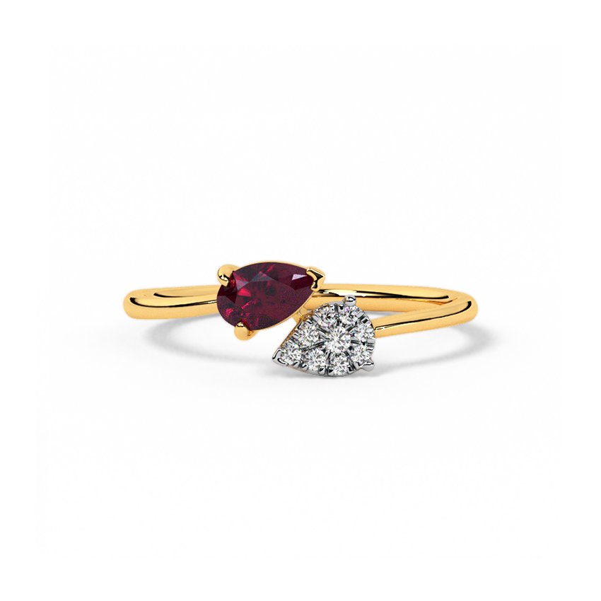 Open Pears Gemstone Open Ring — Rose Gold / 12