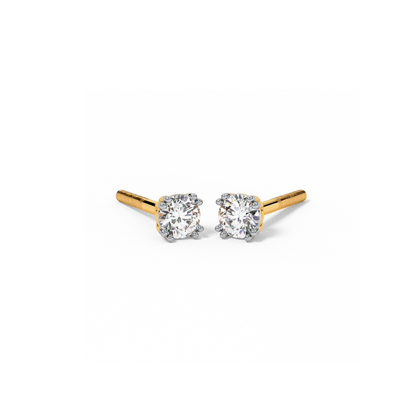 Elite Spark Solitaire Stud Earrings — Rose Gold