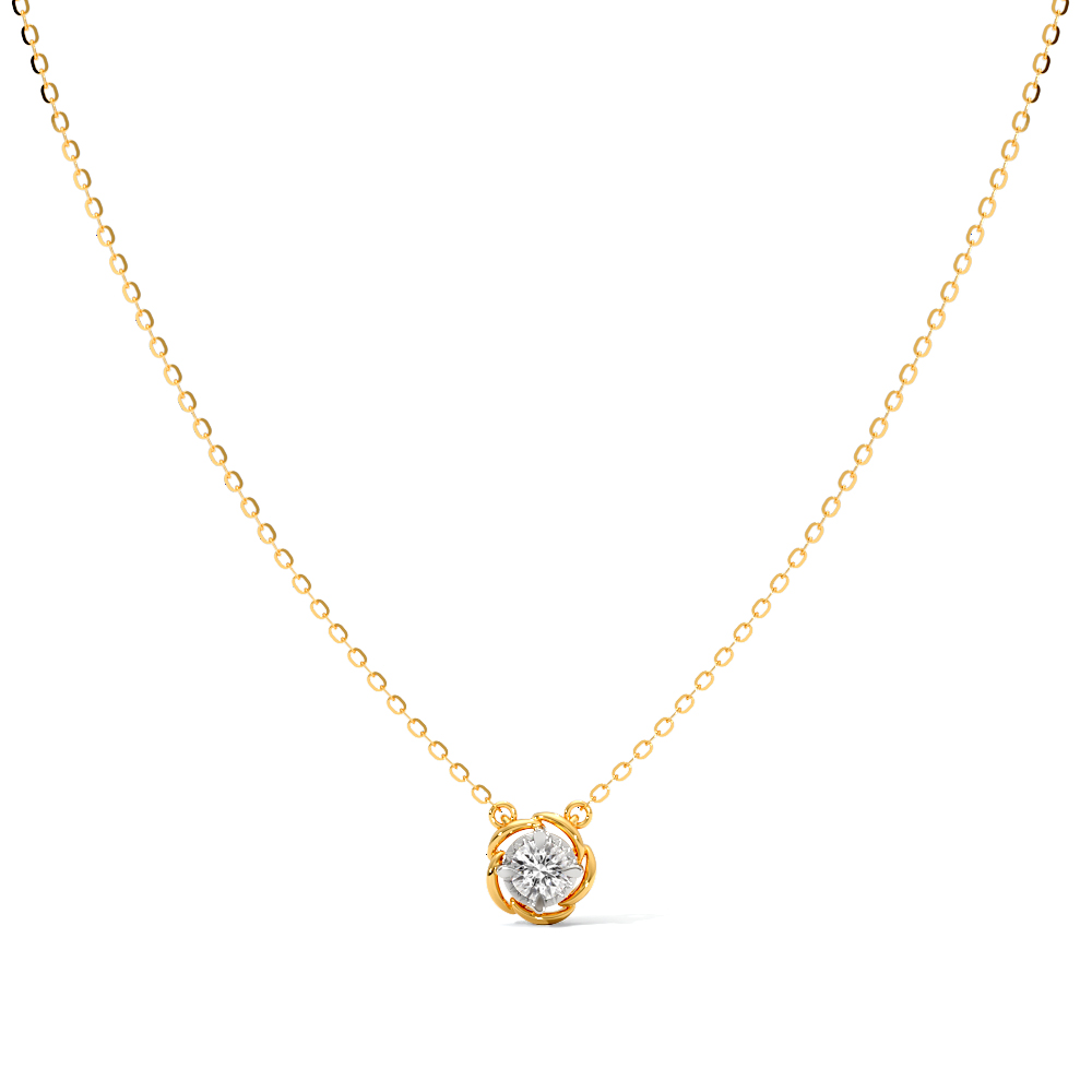 Floral Solitaire Necklace — Rose Gold / 16 in