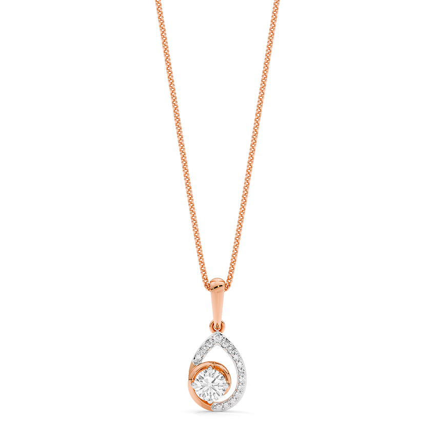Classic Pear Solitaire Pendant — Rose Gold