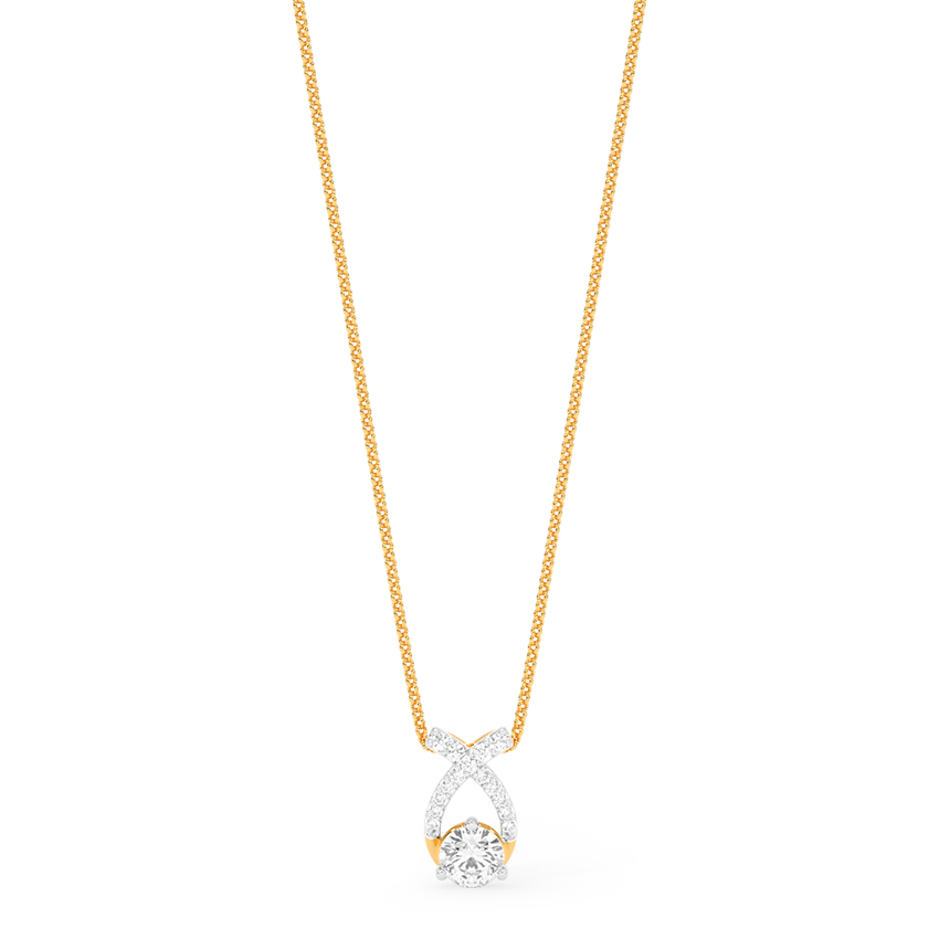 Criss Cross Solitaire Pendant — Rose Gold