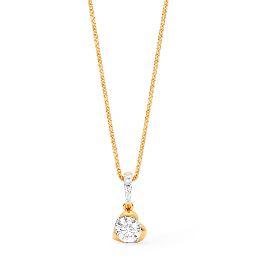 Chic Heart Solitaire Pendant — Rose Gold