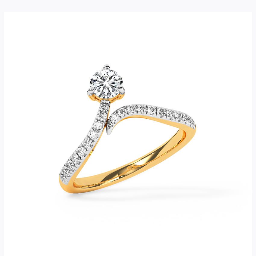 Dreamlight Beam Solitaire Ring — Rose Gold / 12