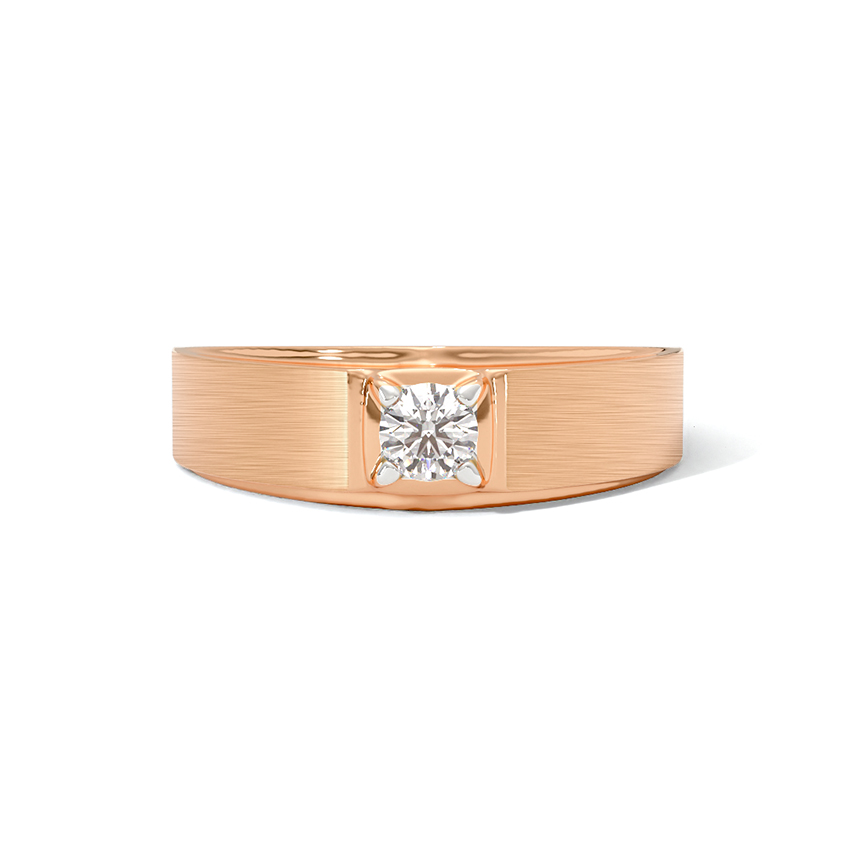 Dominus Solitaire Ring for Men — Rose Gold / 12