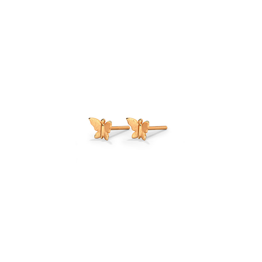 Petite Butterfly Kids' Gold Earrings — Rose Gold